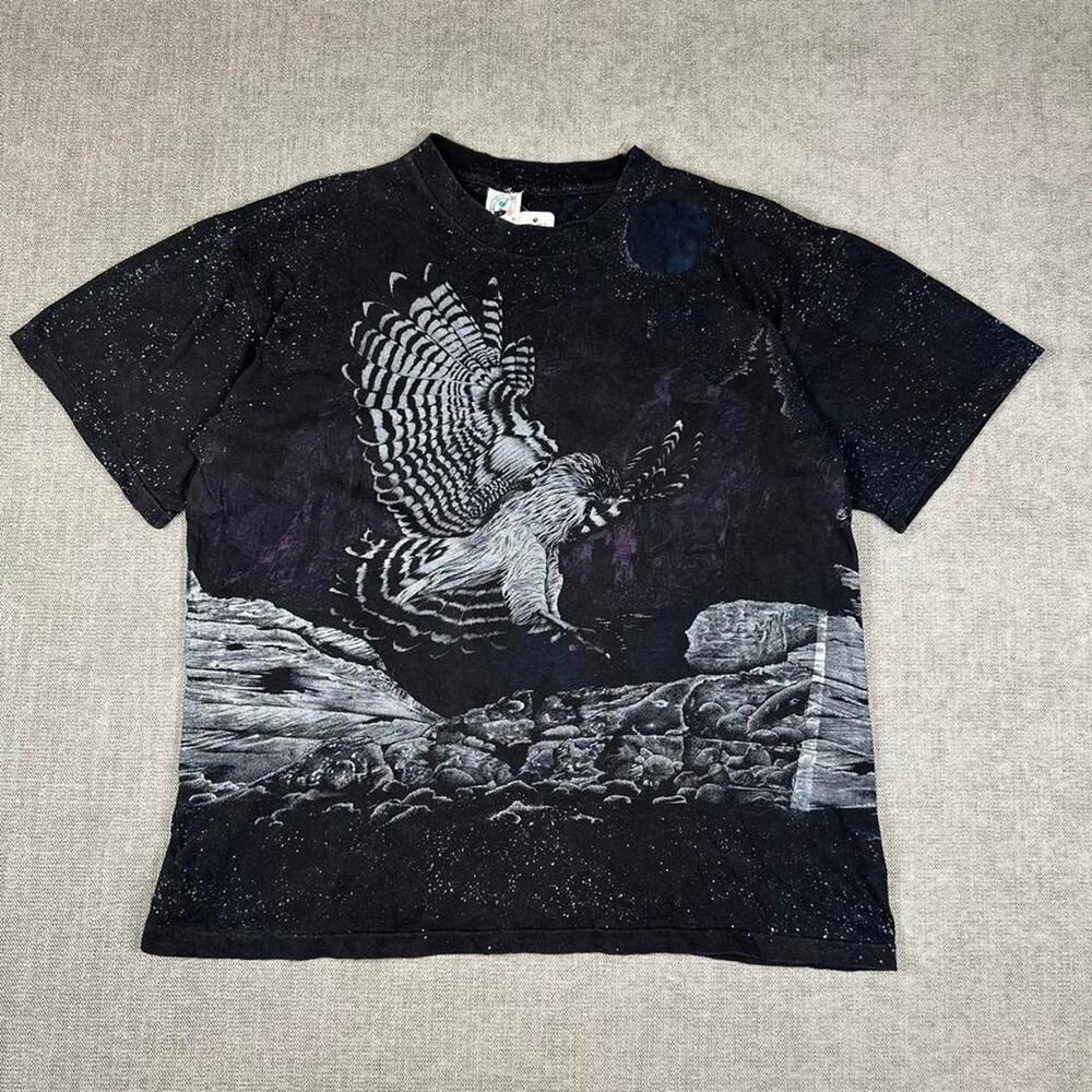 Vintage 90s AOP Owl night T-shirt